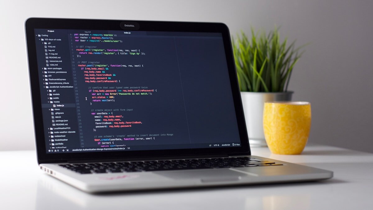 API code and integration architecture on a developer's monitor