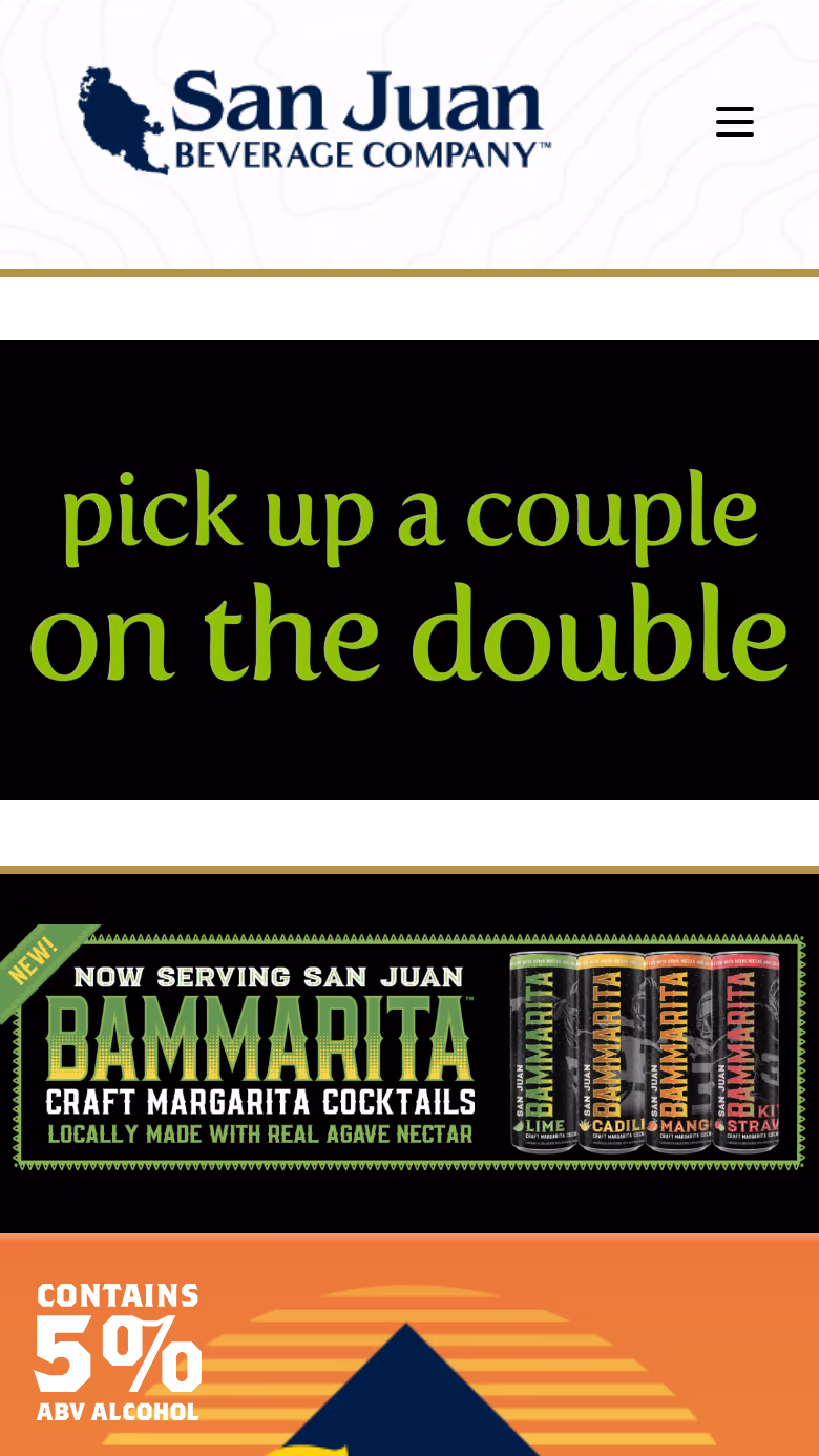 San Juan Seltzer Double Spiked White Peach product hero on brand site